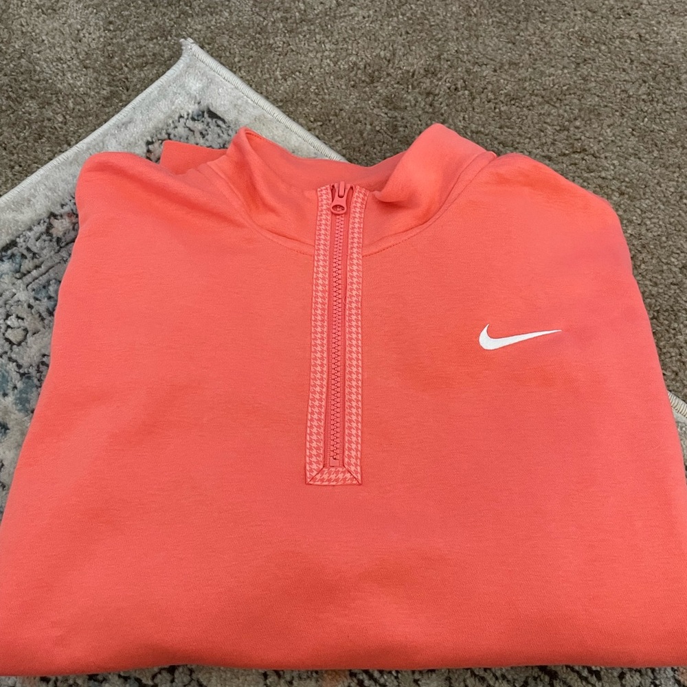 Nike Half Zip Sweatshirt Orange Large